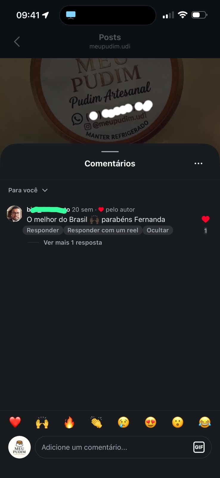 Comentário no post: 'O melhor do Brasil 🙌 parabéns Fernanda'
